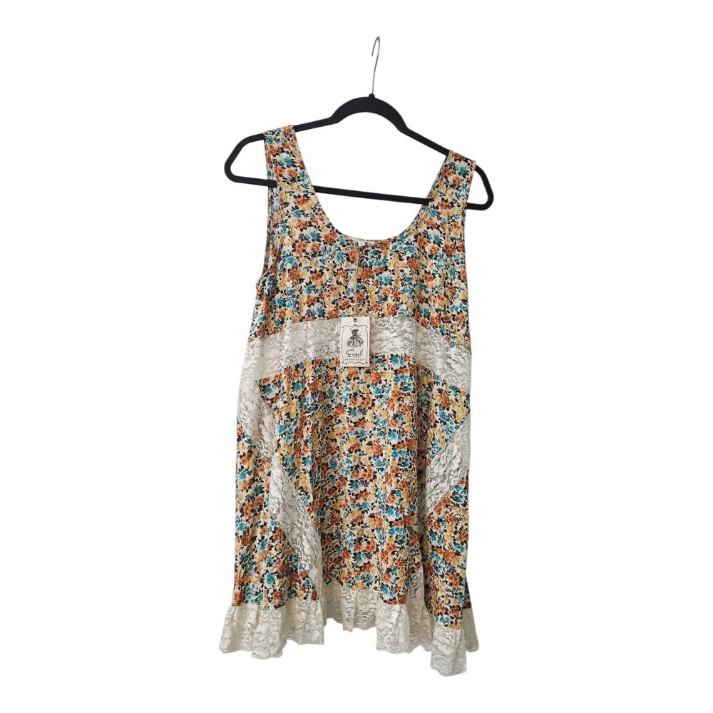 EASEL NWT Womens S Tunic Top Mini Dress Floral Sleeveless Lace